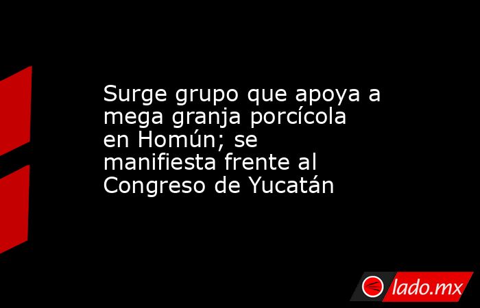 Surge grupo que apoya a mega granja porcícola en Homún; se manifiesta frente al Congreso de Yucatán. Noticias en tiempo real