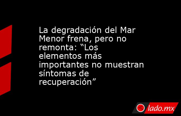 La degradación del Mar Menor frena, pero no remonta: “Los elementos más importantes no muestran síntomas de recuperación”. Noticias en tiempo real