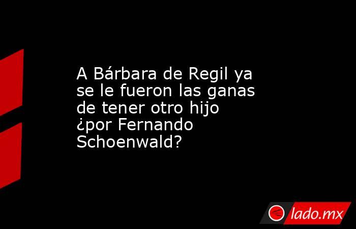 A Bárbara de Regil ya se le fueron las ganas de tener otro hijo ¿por Fernando Schoenwald?. Noticias en tiempo real