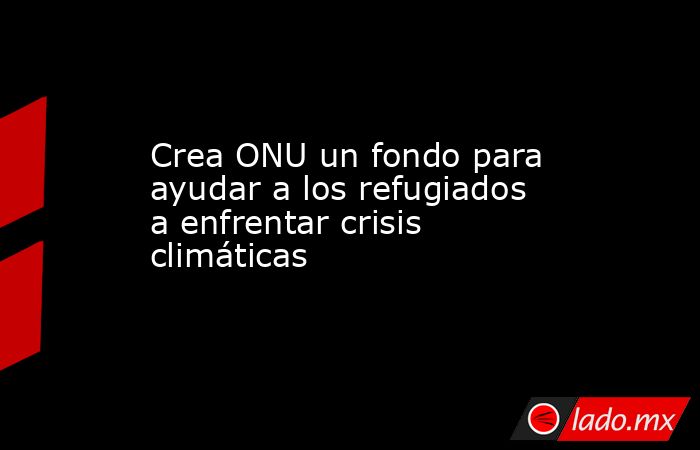 Crea ONU un fondo para ayudar a los refugiados a enfrentar crisis climáticas. Noticias en tiempo real