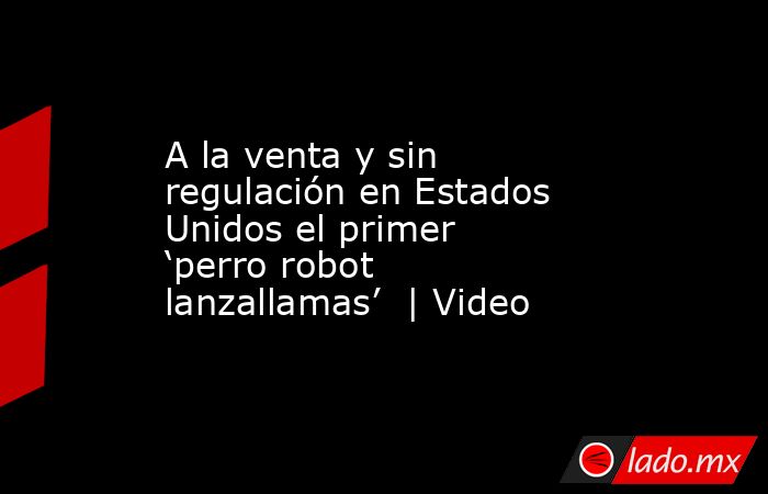 A la venta y sin regulación en Estados Unidos el primer ‘perro robot lanzallamas’  | Video. Noticias en tiempo real