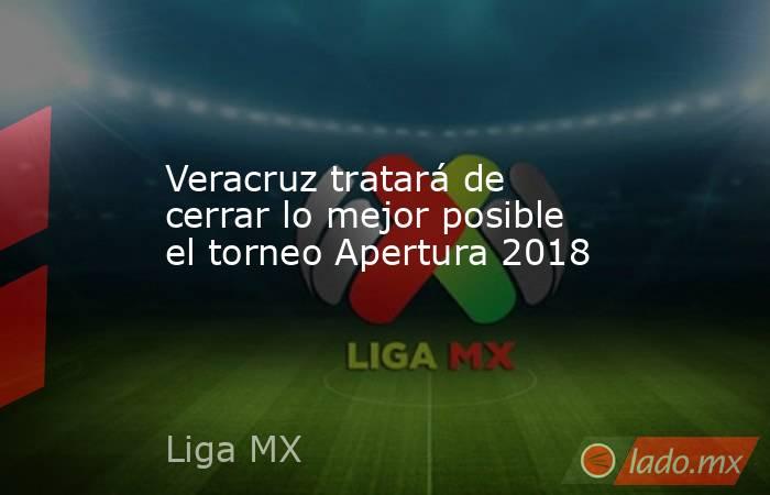 Veracruz tratará de cerrar lo mejor posible el torneo Apertura 2018. Noticias en tiempo real