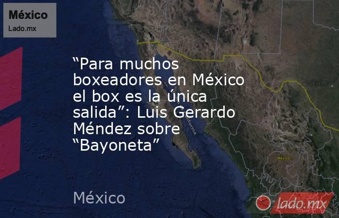 “Para muchos boxeadores en México el box es la única salida”: Luis Gerardo Méndez sobre “Bayoneta”. Noticias en tiempo real
