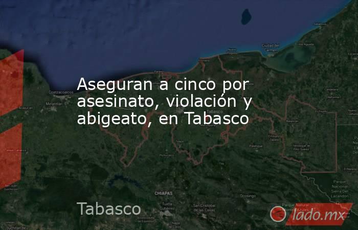 Aseguran a cinco por asesinato, violación y abigeato, en Tabasco. Noticias en tiempo real