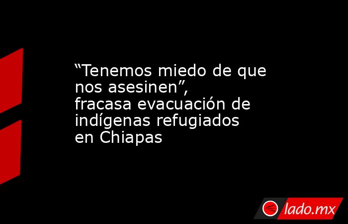 “Tenemos miedo de que nos asesinen”, fracasa evacuación de indígenas refugiados en Chiapas. Noticias en tiempo real