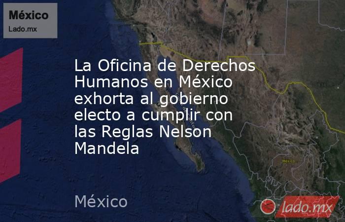 La Oficina de Derechos Humanos en México exhorta al gobierno electo a cumplir con las Reglas Nelson Mandela. Noticias en tiempo real