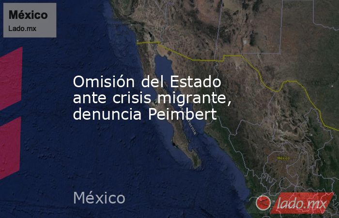 Omisión del Estado ante crisis migrante, denuncia Peimbert. Noticias en tiempo real