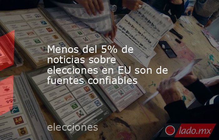 Menos del 5% de noticias sobre elecciones en EU son de fuentes confiables. Noticias en tiempo real