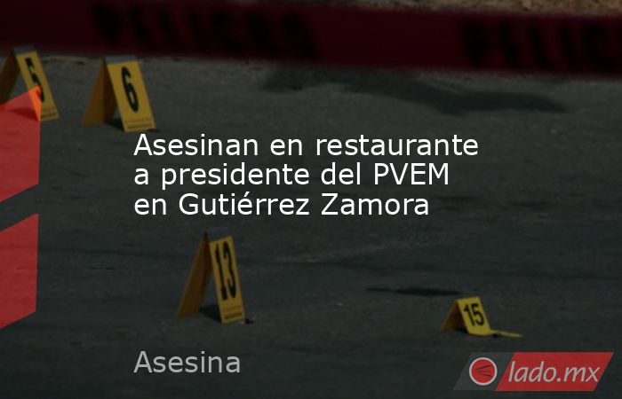 Asesinan en restaurante a presidente del PVEM en Gutiérrez Zamora. Noticias en tiempo real