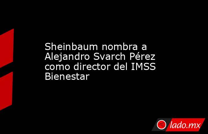 Sheinbaum nombra a Alejandro Svarch Pérez como director del IMSS Bienestar. Noticias en tiempo real