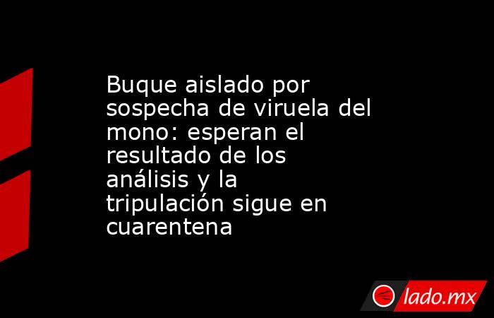 Buque aislado por sospecha de viruela del mono: esperan el resultado de los análisis y la tripulación sigue en cuarentena  . Noticias en tiempo real