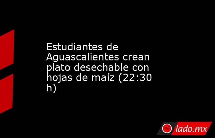 Estudiantes de Aguascalientes crean plato desechable con hojas de maíz (22:30 h). Noticias en tiempo real