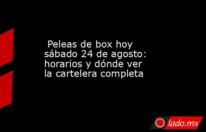  Peleas de box hoy sábado 24 de agosto: horarios y dónde ver la cartelera completa. Noticias en tiempo real