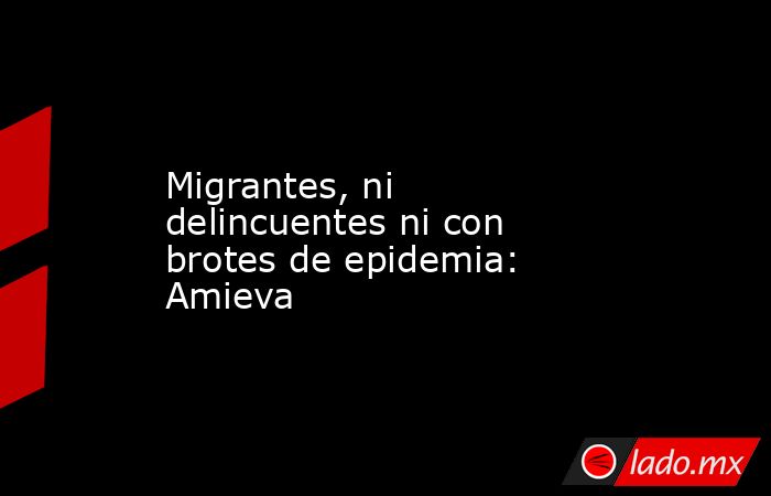 Migrantes, ni delincuentes ni con brotes de epidemia: Amieva. Noticias en tiempo real