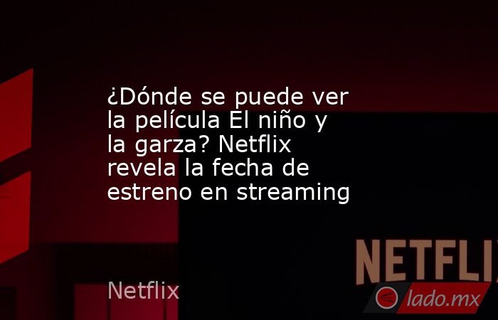 ¿Dónde se puede ver la película El niño y la garza? Netflix revela la fecha de estreno en streaming. Noticias en tiempo real