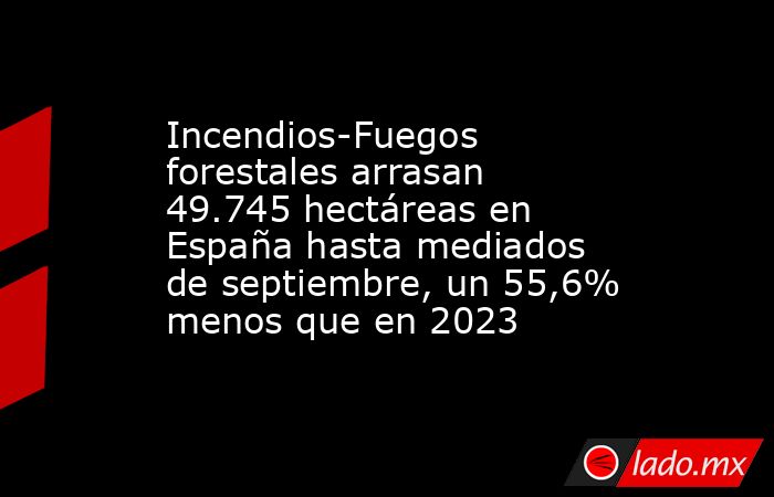 Incendios-Fuegos forestales arrasan 49.745 hectáreas en España hasta mediados de septiembre, un 55,6% menos que en 2023. Noticias en tiempo real