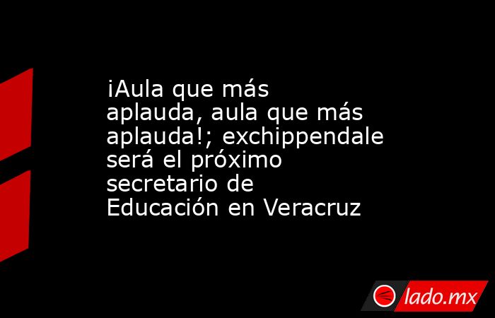 ¡Aula que más aplauda, aula que más aplauda!; exchippendale será el próximo secretario de Educación en Veracruz. Noticias en tiempo real