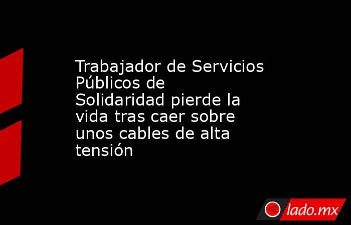 Trabajador de Servicios Públicos de Solidaridad pierde la vida tras caer sobre unos cables de alta tensión. Noticias en tiempo real