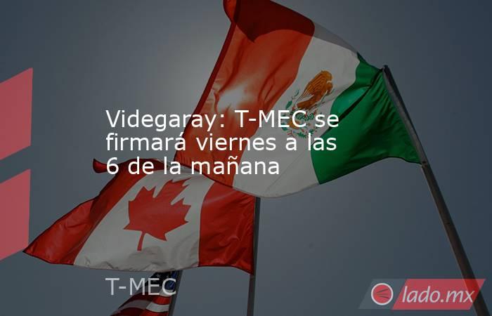 Videgaray: T-MEC se firmará viernes a las 6 de la mañana. Noticias en tiempo real