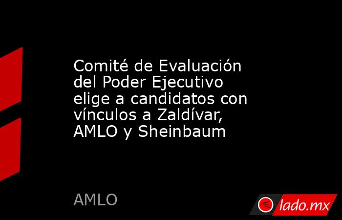 Comité de Evaluación del Poder Ejecutivo elige a candidatos con vínculos a Zaldívar, AMLO y Sheinbaum. Noticias en tiempo real