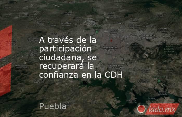 A través de la participación ciudadana, se recuperará la confianza en la CDH. Noticias en tiempo real