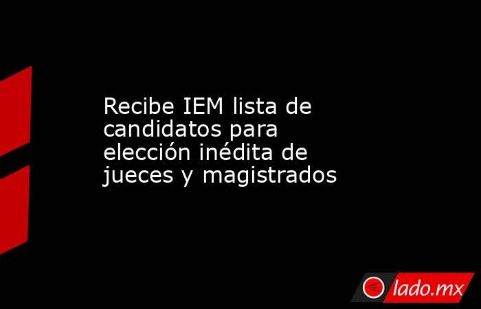 Recibe IEM lista de candidatos para elección inédita de jueces y magistrados. Noticias en tiempo real