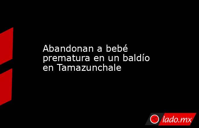 Abandonan a bebé prematura en un baldío en Tamazunchale. Noticias en tiempo real