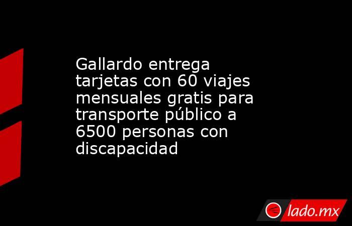 Gallardo entrega tarjetas con 60 viajes mensuales gratis para transporte público a 6500 personas con discapacidad. Noticias en tiempo real
