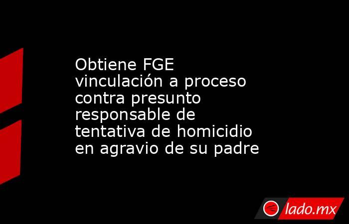Obtiene FGE vinculación a proceso contra presunto responsable de tentativa de homicidio en agravio de su padre. Noticias en tiempo real
