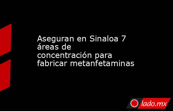 Aseguran en Sinaloa 7 áreas de concentración para fabricar metanfetaminas. Noticias en tiempo real