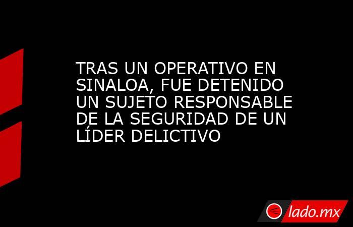 TRAS UN OPERATIVO EN SINALOA, FUE DETENIDO UN SUJETO RESPONSABLE DE LA SEGURIDAD DE UN LÍDER DELICTIVO. Noticias en tiempo real