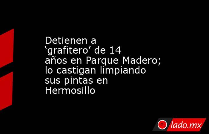 Detienen a ‘grafitero’ de 14 años en Parque Madero; lo castigan limpiando sus pintas en Hermosillo. Noticias en tiempo real