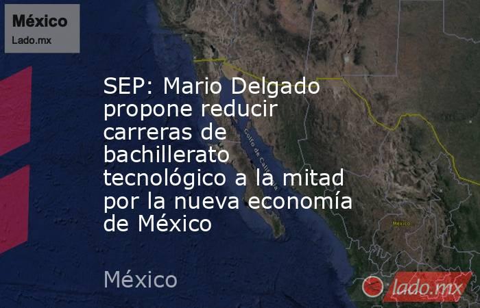 SEP: Mario Delgado propone reducir carreras de bachillerato tecnológico a la mitad por la nueva economía de México. Noticias en tiempo real