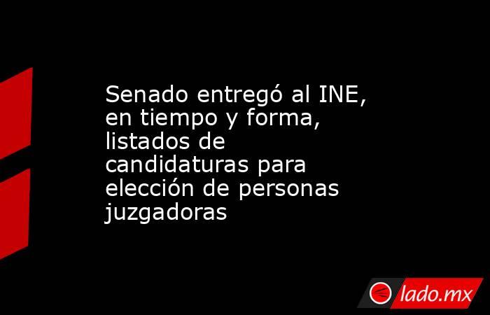 Senado entregó al INE, en tiempo y forma, listados de candidaturas para elección de personas juzgadoras. Noticias en tiempo real