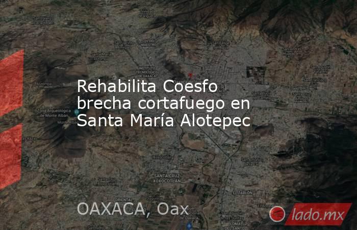 Rehabilita Coesfo brecha cortafuego en Santa María Alotepec. Noticias en tiempo real