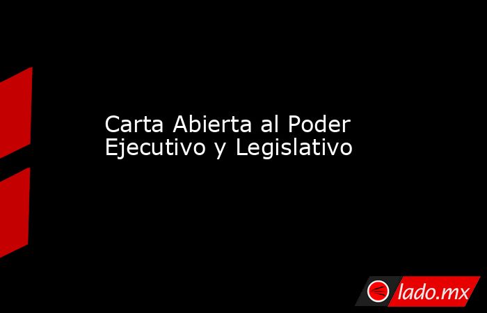 Carta Abierta al Poder Ejecutivo y Legislativo. Noticias en tiempo real