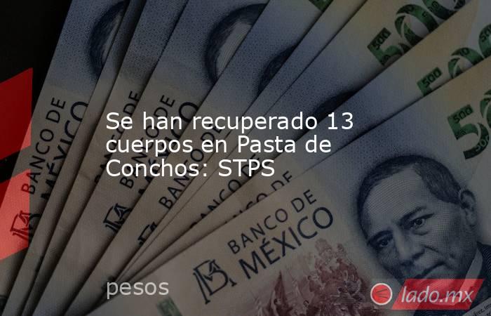 Se han recuperado 13 cuerpos en Pasta de Conchos: STPS. Noticias en tiempo real