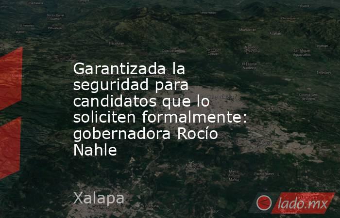 Garantizada la seguridad para candidatos que lo soliciten formalmente: gobernadora Rocío Nahle. Noticias en tiempo real