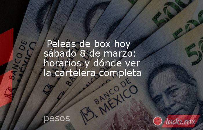  Peleas de box hoy sábado 8 de marzo: horarios y dónde ver la cartelera completa. Noticias en tiempo real