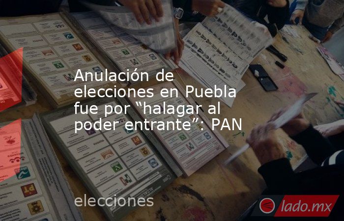 Anulación de elecciones en Puebla fue por “halagar al poder entrante”: PAN. Noticias en tiempo real