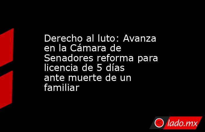 Derecho al luto: Avanza en la Cámara de Senadores reforma para licencia de 5 días ante muerte de un familiar. Noticias en tiempo real