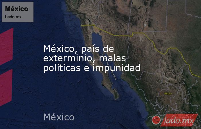 México, país de exterminio, malas políticas e impunidad. Noticias en tiempo real
