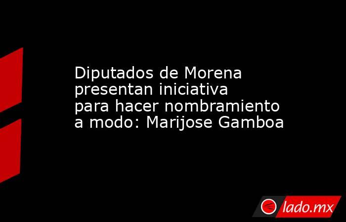 Diputados de Morena presentan iniciativa para hacer nombramiento a modo: Marijose Gamboa. Noticias en tiempo real