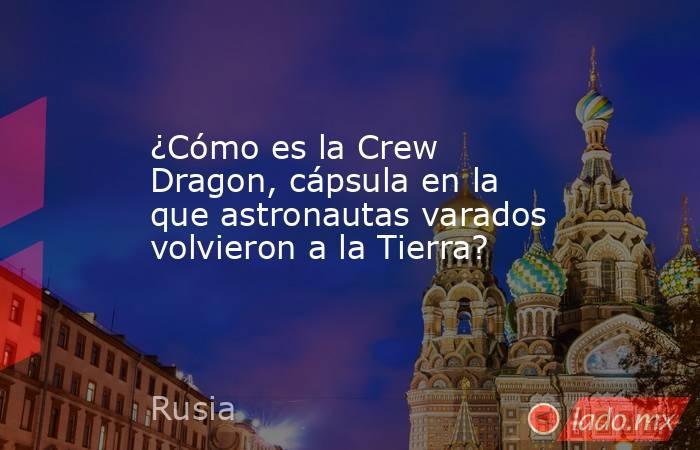 ¿Cómo es la Crew Dragon, cápsula en la que astronautas varados volvieron a la Tierra?. Noticias en tiempo real