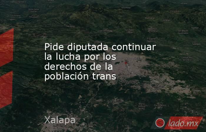 Pide diputada continuar la lucha por los derechos de la población trans. Noticias en tiempo real