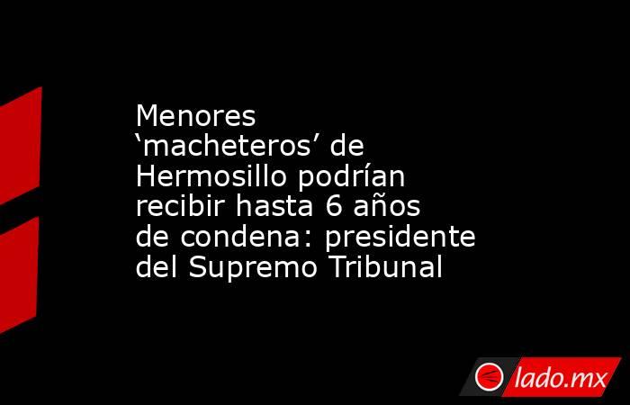 Menores ‘macheteros’ de Hermosillo podrían recibir hasta 6 años de condena: presidente del Supremo Tribunal. Noticias en tiempo real