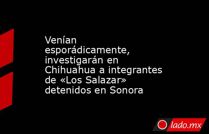 Venían esporádicamente, investigarán en Chihuahua a integrantes de «Los Salazar» detenidos en Sonora. Noticias en tiempo real