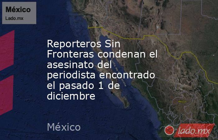 Reporteros Sin Fronteras condenan el asesinato del periodista encontrado el pasado 1 de diciembre. Noticias en tiempo real