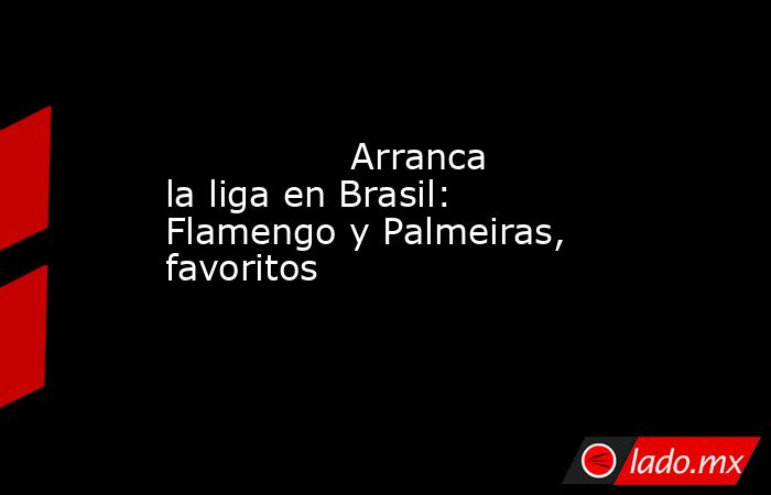                                                                                        Arranca la liga en Brasil: Flamengo y Palmeiras, favoritos                                                                                   . Noticias en tiempo real