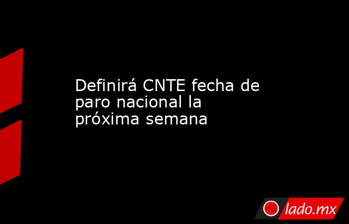 Definirá CNTE fecha de paro nacional la próxima semana. Noticias en tiempo real